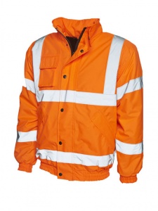 High Visibility Essentials Orange Waterproof Bomber Jacket EN471